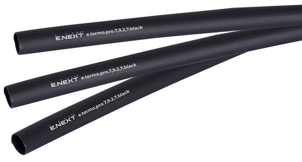 Термоусаджувальна трубка з клейовим шаром e.termo.pro.7,9.2,7.black, 7,9/2,7, 1м, чорна p092024 E.NEXT