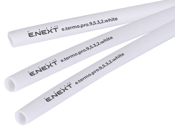 Термоусадочная трубка с клеевым слоем e.termo.pro.9,5.3,2.white, 9,5/3,2, 1м, белая p092025 E.NEXT