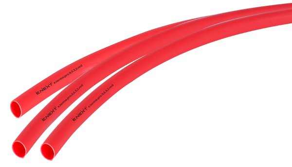 Термоусадочная трубка с клеевым слоем e.termo.pro.9,5.3,2.red, 9,5/3,2, 1м, красная p092029 E.NEXT