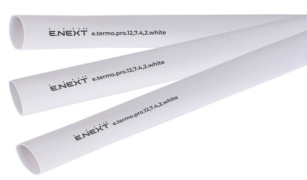 Термоусадочная трубка с клеевым слоем e.termo.pro.12,7.4,2.white, 12,7/4,2, 1м, белая p092031 E.NEXT