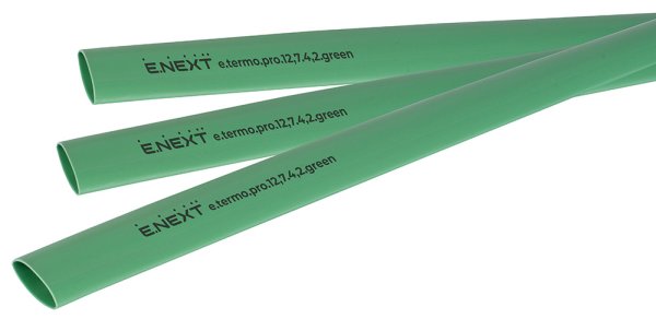 Термоусадочная трубка с клеевым слоем e.termo.pro.12,7.4,2.green, 12,7/4,2, 1м, зелёная p092033 E.NEXT