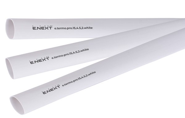 Термоусадочная трубка с клеевым слоем e.termo.pro.15,4.5,2.white, 15,4/5,2, 1м, белая p092037 E.NEXT