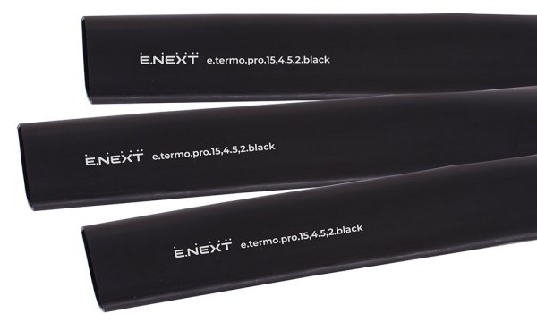 Термоусадочная трубка с клеевым слоем e.termo.pro.15,4.5,2.black, 15,4/5,2, 1м, чёрная p092042 E.NEXT