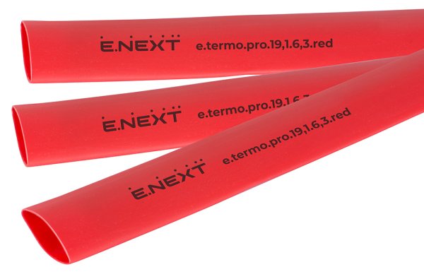 Термоусаджувальна трубка з клейовим шаром e.termo.pro.19,1.6,3.red, 19,1/6,3, 1м, червона p092047 E.NEXT