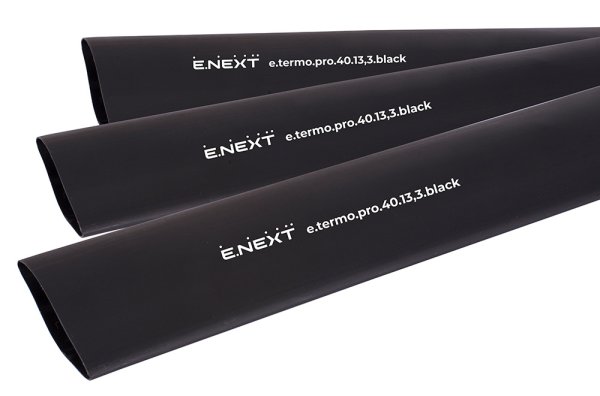 Термоусадочная трубка с клеевым слоем e.termo.pro.40.13,3.black, 40/13,3, 1м, чёрная p092051 E.NEXT