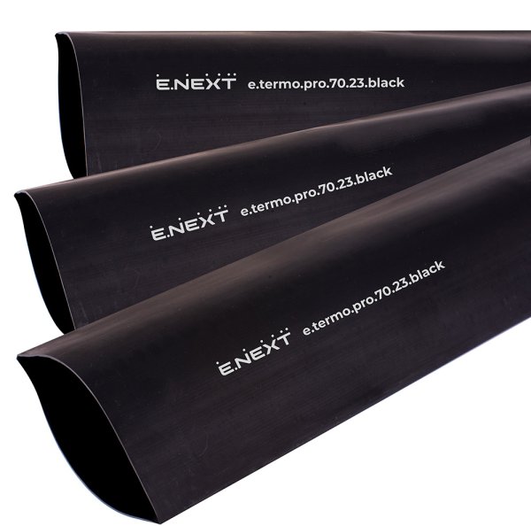 Термоусадочная трубка с клеевым слоем e.termo.pro.70.23.black, 70/23, 1м, чёрная p092054 E.NEXT