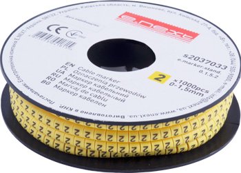 Кабельный маркер e.marker.stand.0.1.5.2, 0-1,5 кв.мм, "2", 1000 шт s2037033 E.NEXT