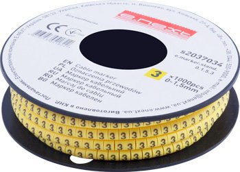 Маркер кабельний e.marker.stand.0.1.5.3, 0-1,5 кв.мм, "3", 1000 шт s2037034 E.NEXT