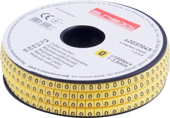 Кабельный маркер e.marker.stand.1.2.5.0, 1-2,5 кв.мм, "0", 1000 шт s2037045 E.NEXT