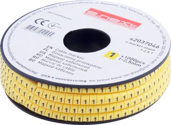 Кабельный маркер e.marker.stand.1.2.5.1, 1-2,5 кв.мм, "1", 1000 шт s2037046 E.NEXT