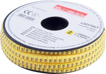 Маркер кабельний e.marker.stand.1.2.5.2, 1-2,5 кв.мм, "2", 1000 шт s2037047 E.NEXT
