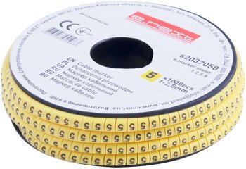 Кабельный маркер e.marker.stand.1.2.5.5, 1-2,5 кв.мм, "5", 1000 шт s2037050 E.NEXT