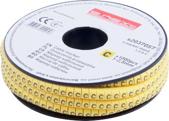 Кабельный маркер e.marker.stand.1.2.5.C, 1-2,5 кв.мм, "C", 1000 шт s2037057 E.NEXT
