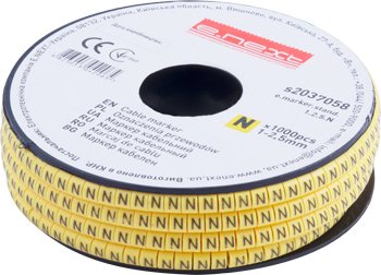 Кабельный маркер e.marker.stand.1.2.5.N, 1-2,5 кв.мм, "N", 1000 шт s2037058 E.NEXT