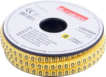 Кабельный маркер e.marker.stand.2.4.0, 2-4 кв.мм, "0", 500 шт s2037059 E.NEXT