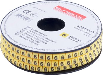 Маркер кабельний e.marker.stand.2.4.6, 2-4 кв.мм, "6", 500 шт s2037065 E.NEXT