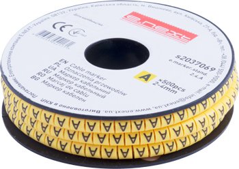 Кабельный маркер e.marker.stand.2.4.A, 2-4 кв.мм, "A", 500 шт s2037069 E.NEXT