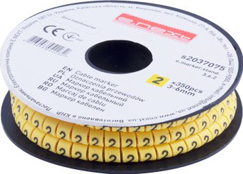 Кабельный маркер e.marker.stand.3.6.2, 3-6 кв.мм, "2", 350 шт s2037075 E.NEXT