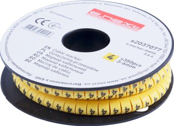 Маркер кабельний e.marker.stand.3.6.4, 3-6 кв.мм, "4", 350 шт s2037077 E.NEXT