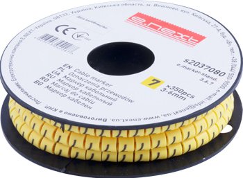 Маркер кабельний e.marker.stand.3.6.7, 3-6 кв.мм, "7", 350 шт s2037080 E.NEXT
