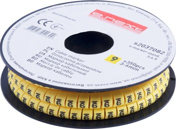 Кабельный маркер e.marker.stand.3.6.9, 3-6 кв.мм, "9", 350 шт s2037082 E.NEXT