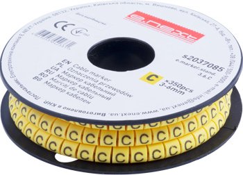 Маркер кабельний e.marker.stand.3.6.C, 3-6 кв.мм, "C", 350 шт s2037085 E.NEXT