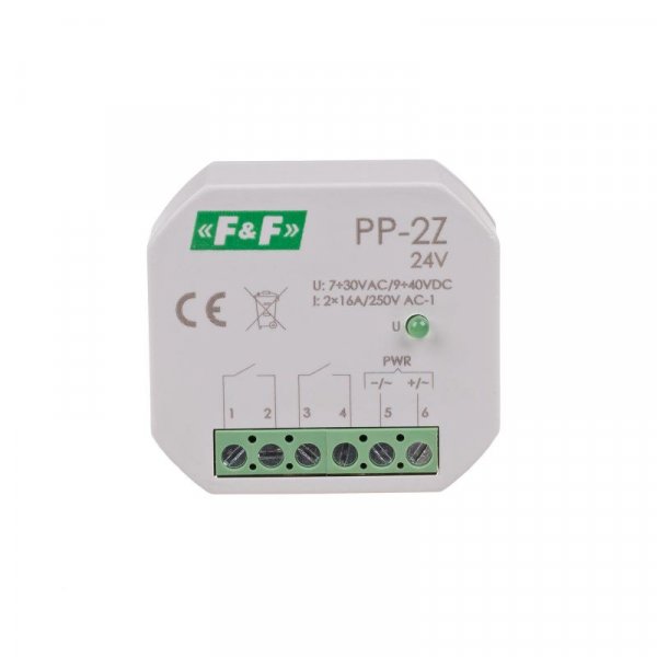 Електромагнітне реле PP-2Z-24V, 16А F&F