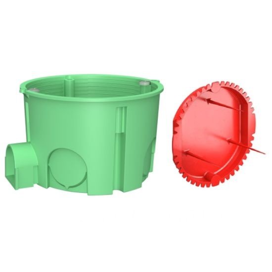 Коробка монтажна для суцільних стін MB001 65x45 IP30 під бетон/цегла + кришка MBSC PLK500S500 Plank Electrotechnic