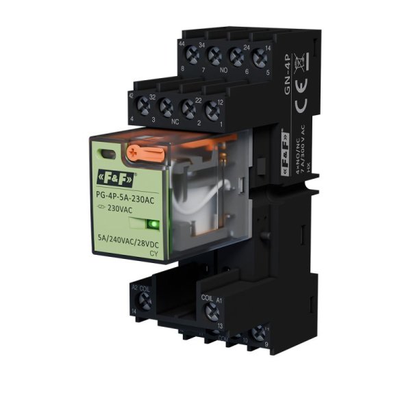 Интерфейсное реле GPK-4P-230AC в комплекте с разъемом F&F