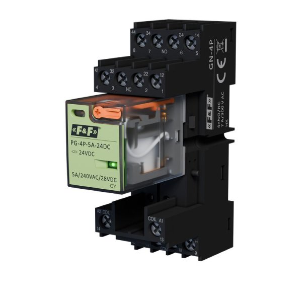 Интерфейсное реле GPK-4P-24DC в комплекте с разъемом F&F
