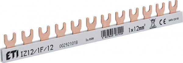 Шина живлення IZ 12/1F/12 (12мм2, 1P, 0.21м, Fork, 12mod.) 2921018 ETI