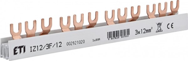 Шина питания IZ 12/3F/12 (12мм2, 3P, 0.21м, Fork, 12mod.) 2921020 ETI