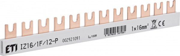 Шина питания IZ 16/1F/12 (16мм2, 1P, 0.21м, Fork, 12mod.) 2921091 ETI