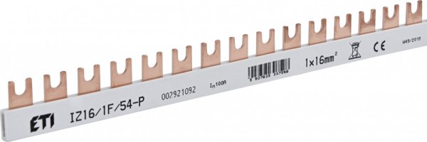 Шина питания IZ 16/1F/54 (16мм2, 1P, 1м, Fork, 54mod.) 2921092 ETI