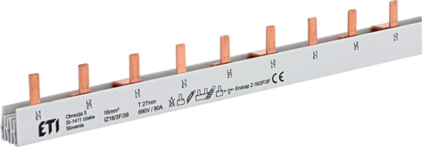 Шина питания IZS 16/3F/30 (16мм2, 3P, 1.05м, Pin, 30mod.) 2921264 ETI
