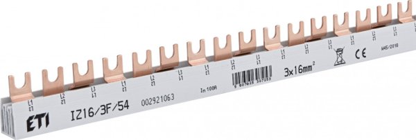 Шина питания IZ 16/3F/54 (16мм2, 3P, 1м, Fork, 54mod.) 2921063 ETI