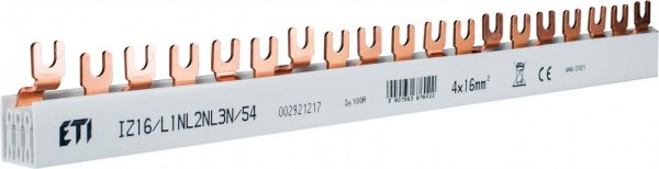 Шина питания IZ 16/L1NL2NL3N/54 (16мм2, 3P+N, 1.00м, Fork, 54mod.) 2921217 ETI