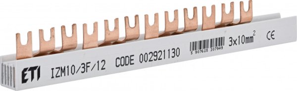 Шина питания IZM 10/3F/12 (10мм2, 3P, 0.21м, Fork, 12mod., 4xMS/MPE) 2921130 ETI
