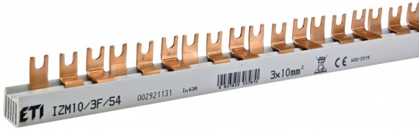 Шина живлення IZM 10/3F/54 (10мм2, 3P, 1м, Fork, 54mod., 18xMS/MPE) 2921131 ETI