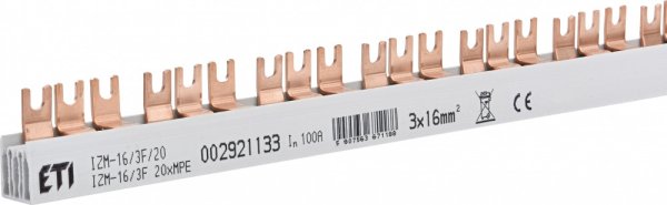 Шина питания IZM 16/3F/20хMPE (16мм2, 3P, 1м, Fork, 60mod., 20xMS/MPE) 2921133 ETI