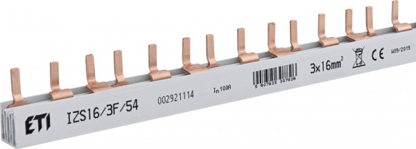 Шина питания IZS 16/3F/54 (16мм2, 3P, 1м, Pin, 54mod.) 2921114 ETI