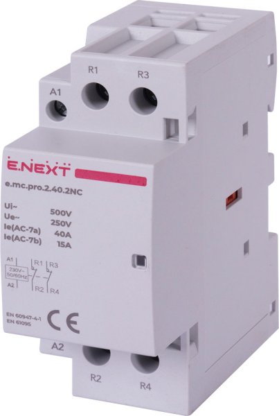 Модульный контактор e.mc.pro.2.40.2NC, 2р, 40А, 2NC, 220В p005227 E.NEXT