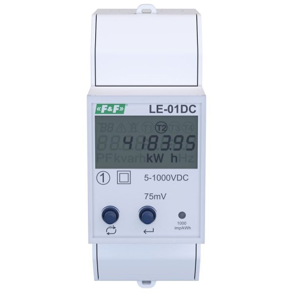Счетчик электроэнергии постоянного тока LE-01DC (5-1000V DC) RS485, импульсный выход F&F
