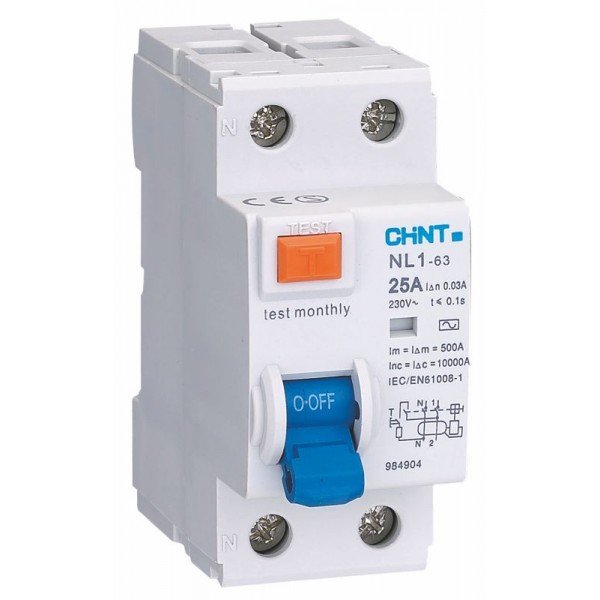 Дифференциальный выключатель RCCB (УЗО) NL1-63 2P 40A 30mA A 6kA DB 200210 Chint
