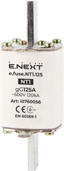 Предохранитель плавкий e.fuse.NT1.125, габарит 1, 125А i0760056 E.NEXT