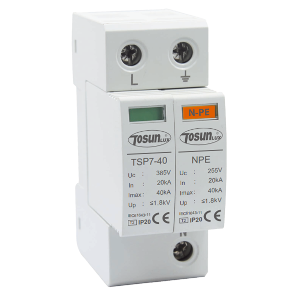 Обмежувач імпульсної перенапруги TSP7-40 1P+NPE 20-40kA тип С AC275V TOSUNLux