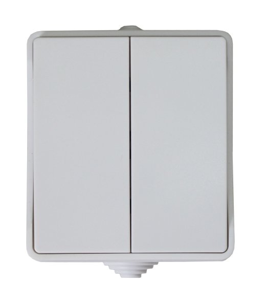 Вимикач для відкритої установки білий 2-кл. IP54 TNSy SURFACE