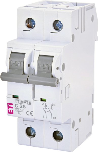 Автоматичний вимикач ETIMAT 6 1p+N C 25А (6 kA) 2142518 ETI