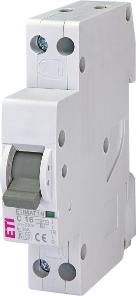 Автоматический выключатель ETIMAT 6 1p+N (1мод.) С 16А 2191124 ETI