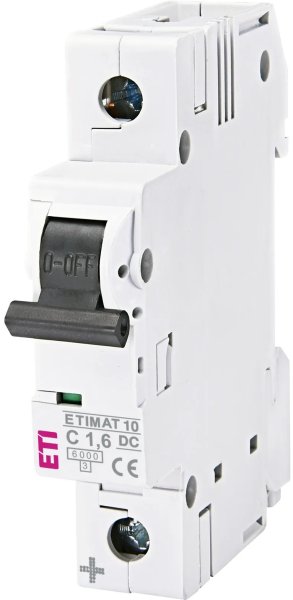 Автоматический выключатель ETIMAT 10 DC 1p C 1,6A (6 kA) 2137707 ETI